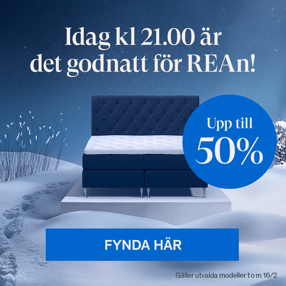 Idag kl 21.00 &auml;r det godnatt f&ouml;r REAn! Upp till 50%